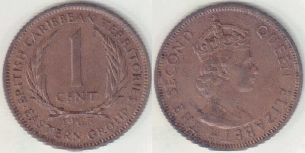 1963 East Caribbean States 1 Cent (Unc) A002850